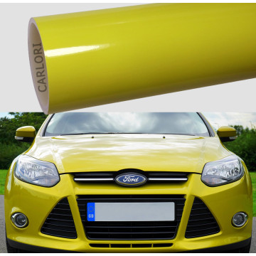 Vinyle de voiture jaune de citron super gloss