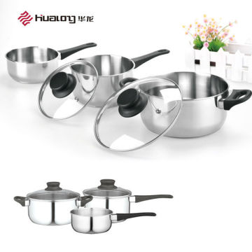 3 Pcs High Quality Stainless Steel Straight Pot Set/Cookware Set