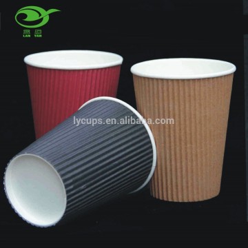 Cup Type and Food Use customized disposable 8oz 280ml ripple wall coffee paper cup