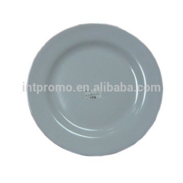 100% melamine wide rim white plate