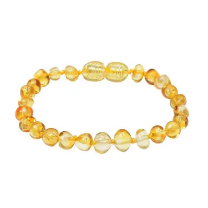 Natural baltic amber teething bracelet for baby