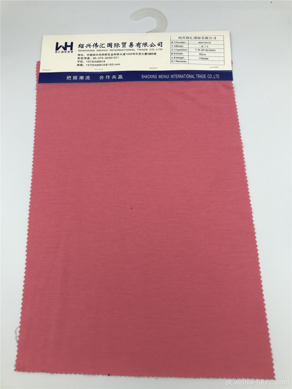 Tecido de malha vermelho claro T / R / SP tecidos de poliéster