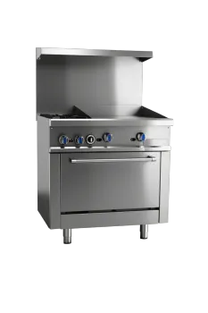 Gas Charbroiler with 2 Top Burners & Oven