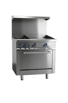 Gas Charbroiler with 2 Top Burners & Oven