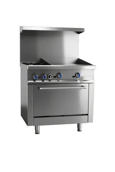 Gas Charbroiler with 2 Top Burners & Oven