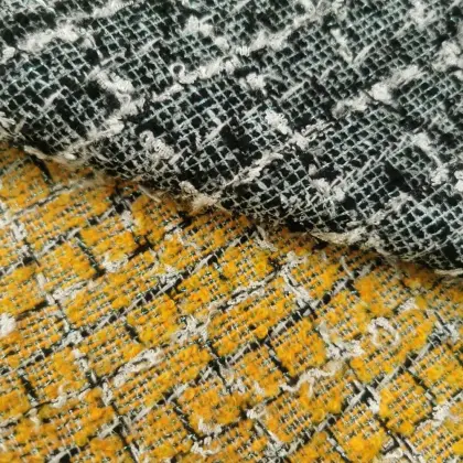 Boucle checked with loops yarn fashion fabric