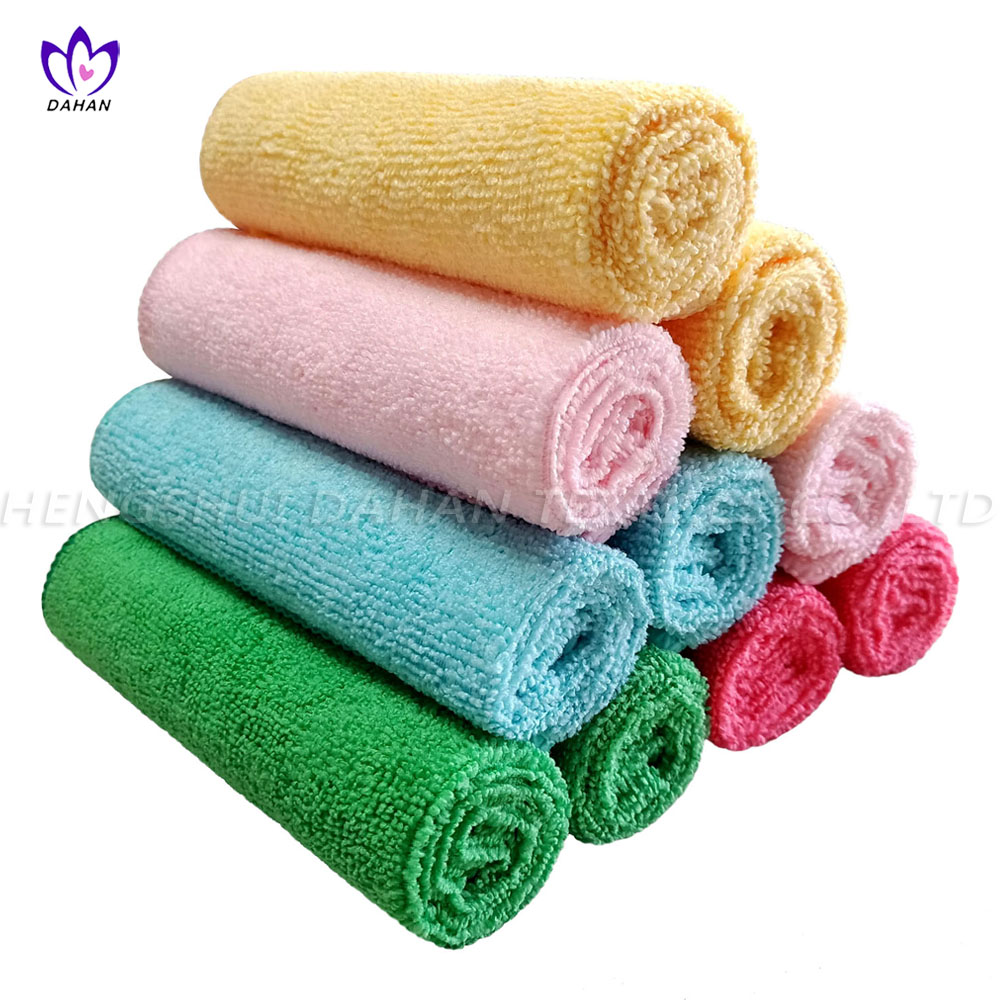 FBZ001 Solid Color Microfiber Cleaning Handduk