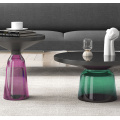 Modern Side Table 2pcs Glass Round Coffee Table