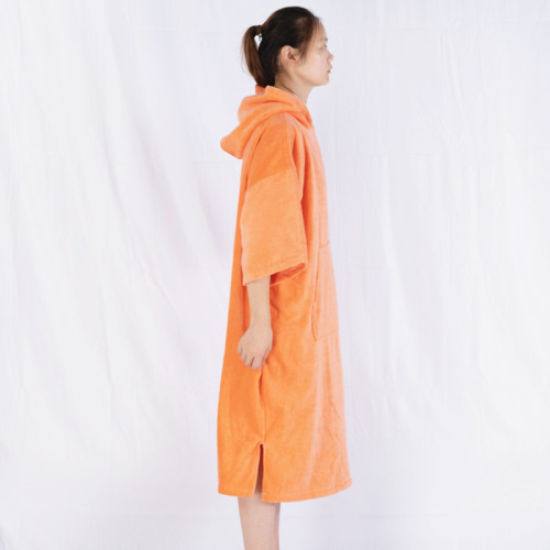 Poncho de voyage en coton tarte coupe orange