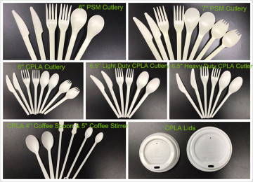 100% biodegradable compostable CPLA cutlery set