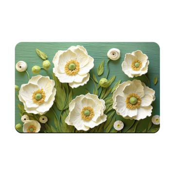 3D Stereoscopic Daisy Pattern Bathroom Rug: Non-Slip, Absorbent, and Fast Drying Diatomaceous Earth Bath Mat