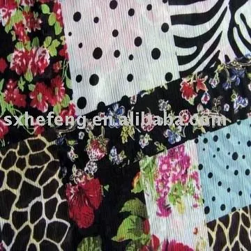 CHIFFON YOYO PRINT FABRIC PRINT CHIFFON YOYO