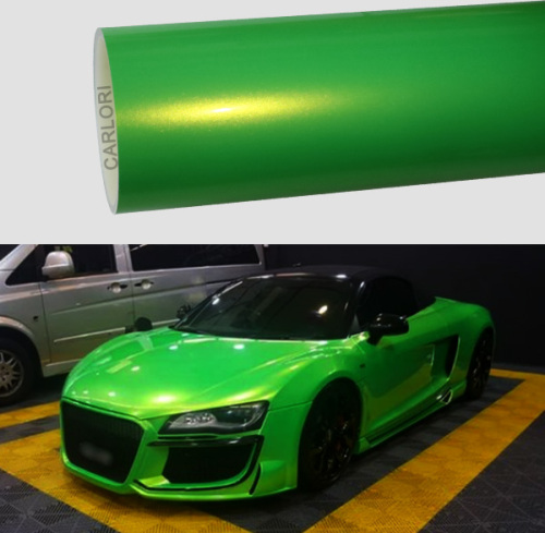 รถยนต์ไวนิลสีเขียวโลหะจินตนาการ