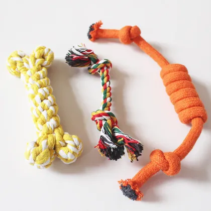 Candy Color Cotton Rope Dumbbell Pet Toys
