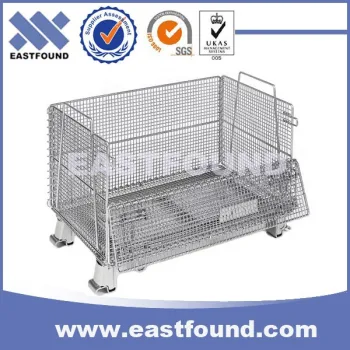 Stackable Folding Wire Containers Wire Mesh Basket Wire Mesh Cage Mesh Pallet Container