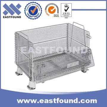 Stackable Folding Wire Containers Wire Mesh Basket Wire Mesh Cage Mesh Pallet Container