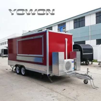 Yowon Customized Mobile Food Truck with Full Kitchen Equipment, Fridge, Burger Cart, Street Drinks, and Vending Trailer