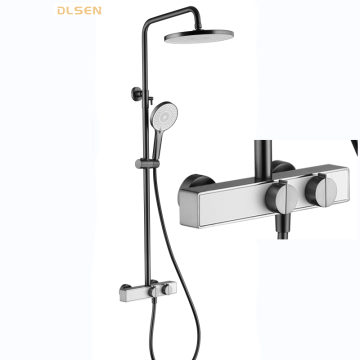 Gun Grey Brass Shower Column with Stone Plated