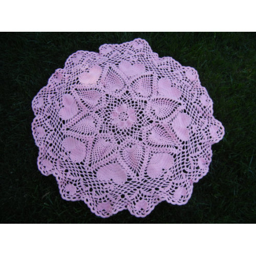 Crochet Round Pink Baby Blanket or Lap Throw