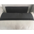 Double solid color leather sofa