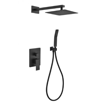 Modern Matt Black Consealed Bath Shower Mixer