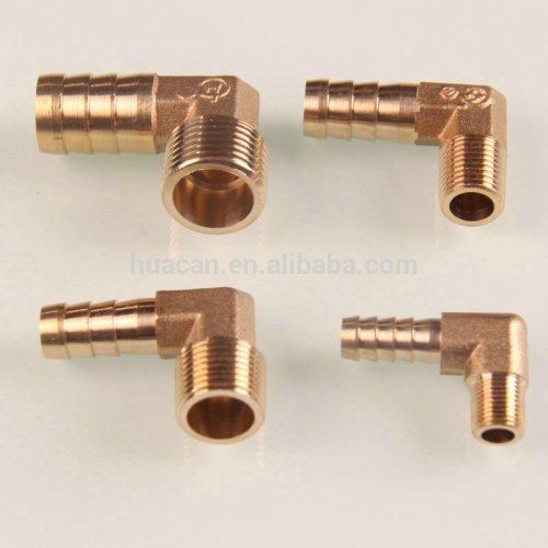 Brass hose barb fitting male threaded elbow
