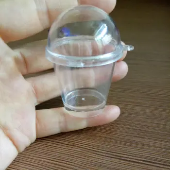 DIY Mini Cup Shape Snow Globe Keychains with Floating Glitter