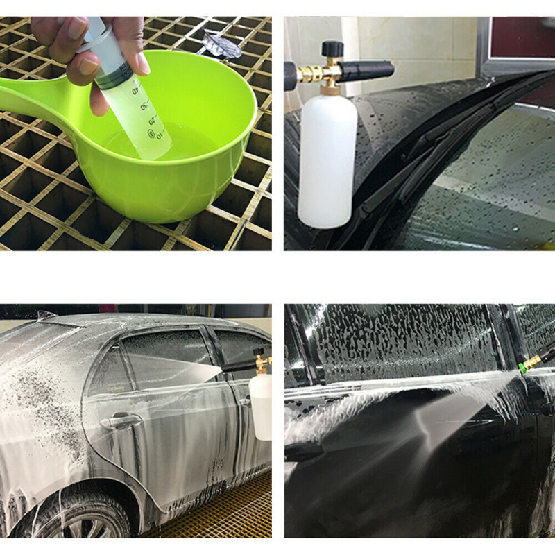 1L Υψηλής πίεσης ορείχαλκο χιόνι αφρού πλυντήριο jet lance μπουκάλι αυτοκίνητο πλύσιμο σπρέι αφρώδη αφρώδη όπλο νερό για το εργαλείο καθαρισμού αυτοκινήτων κήπου