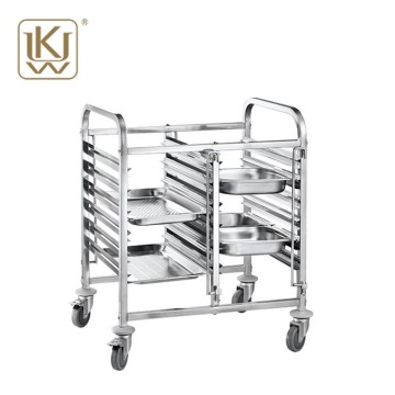 Doppellinie Edelstahlschale Rack Trolley