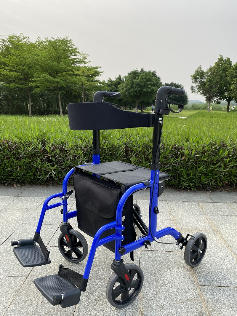 Aluminiowy Walker i ręczny Rollator z podnóżkiem dla wyłączania TRA08