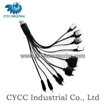 USB Data Cable 10 in1,Universal Multi Charger Cable