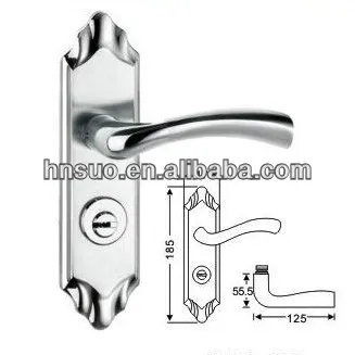 stainless steel mortise thin office door handle lock