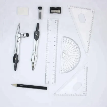 Complete School Stationery Math Set, Geometry Box, and Mathematical Instruments Collection