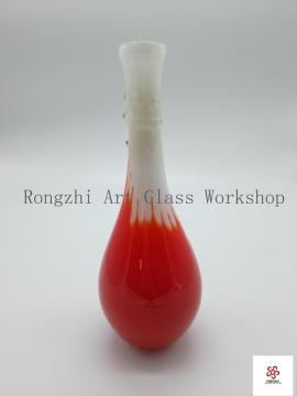 Scultura in vetro a fiala rosso