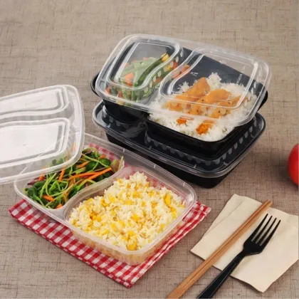 Biodegradable 2 Compartment Disposable Safe Plastic Meal Box