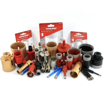 TOOLWAY Vacuum Brazed Diamond Hole Saw Bit: Hex Round Shank for Dry Cut, Available in All Sizes