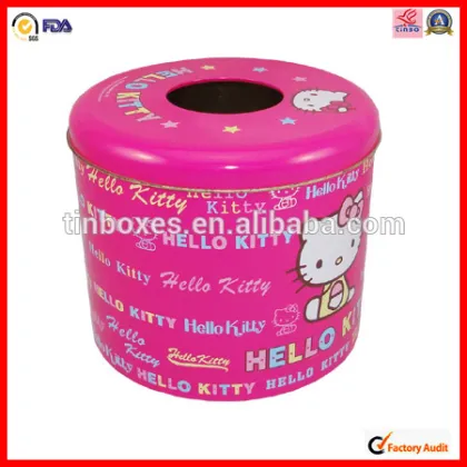 hot sale colored hello kitty tin box