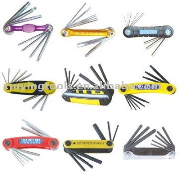 TOP HK-1101 folding hex key set( CRV steel)