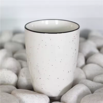 Custom Ceramic Coffee Mug with White Ink Dot Pattern - No Handle