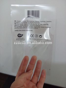 Food safe clear bopp poly bag with custom logo printed for snack food packing