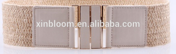 korea style fashion new ladies and women metal buckle braided elastic wide waist decoration belt
