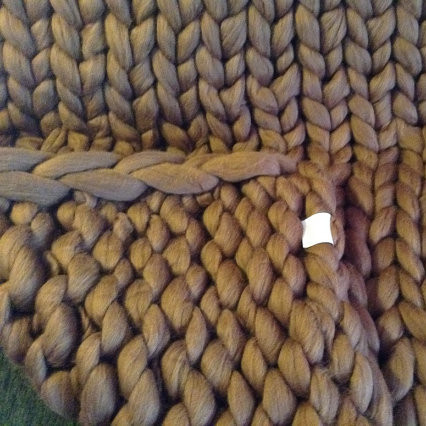 かぎ針編みのコットン 100% 分厚いメリノ毛布