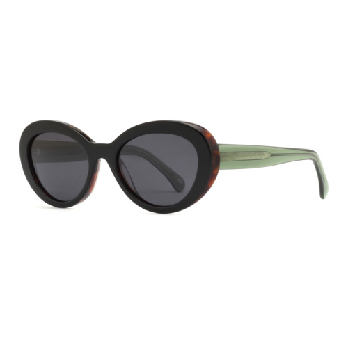 Women Fashion Round Uv400 Polarized Shade Acetate Sunglasses