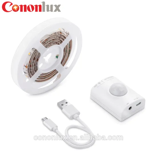 TUV approved rechargeable Lithium battery 3.7V powered indoor flexible LED motion sensor strip bed night light