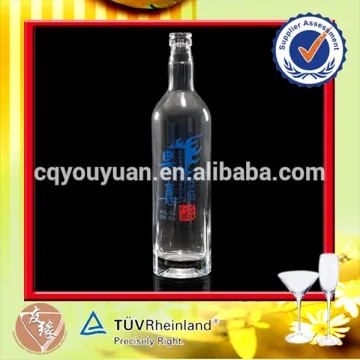 Round Empty Clear Spirit Glass Bottle 750 ML Clear Glass Moonshine Spirit