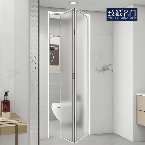 Minimalist folding door bathroom