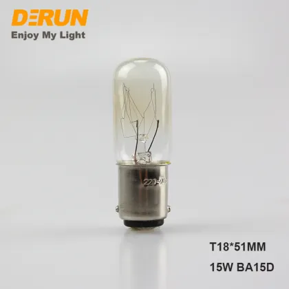 Custom Packaging BA15D Clear Frosted Refrigerator Lamps 10W-230V Incandescent Bulbs