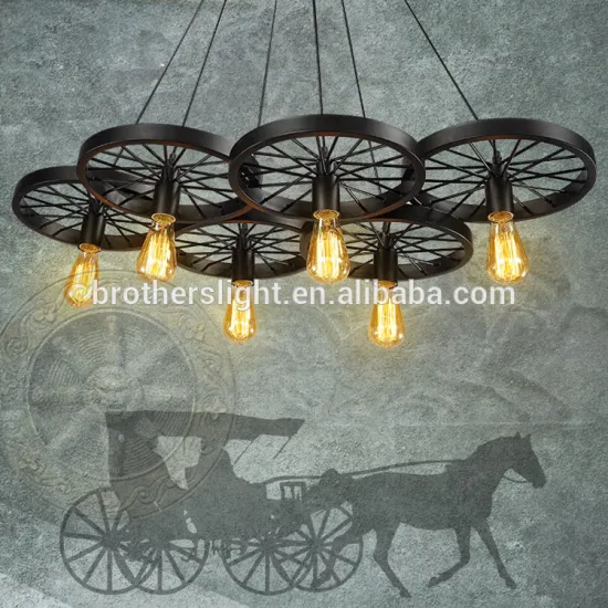 Wholsale decorative vintage industrial loft vehicle wheel pendant lighting ceiling lamp