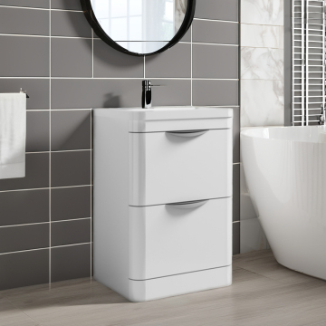 Bathroom Vanity Floor Cabinet with Mirror for Home or Hotel Furniture