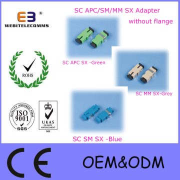 Fiber Optic Sc Sx Adapter Sc Sm/Mm/APC/Om3/Om4 Sx Adapter Without Flange